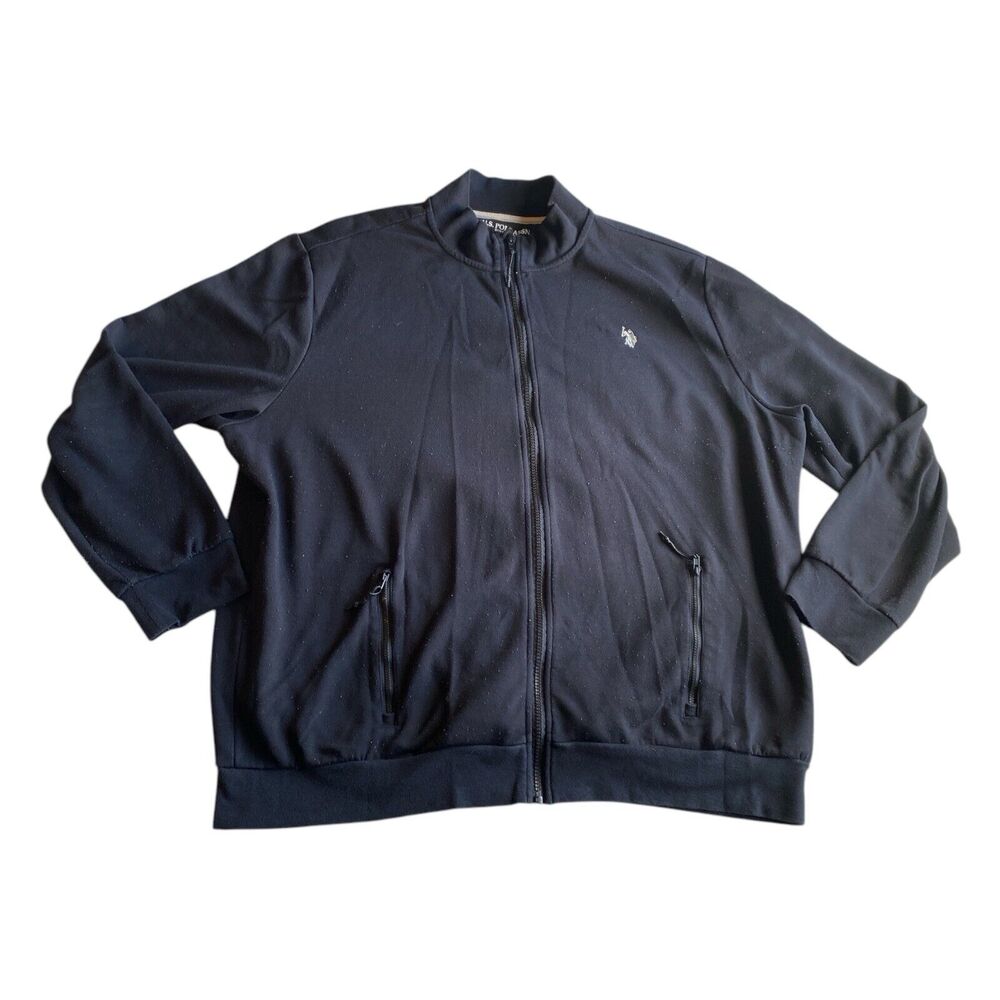 US Polo Assn. Men's Full Zip Sweatshirt Size 2XL Black Long Sleeve - RN98826